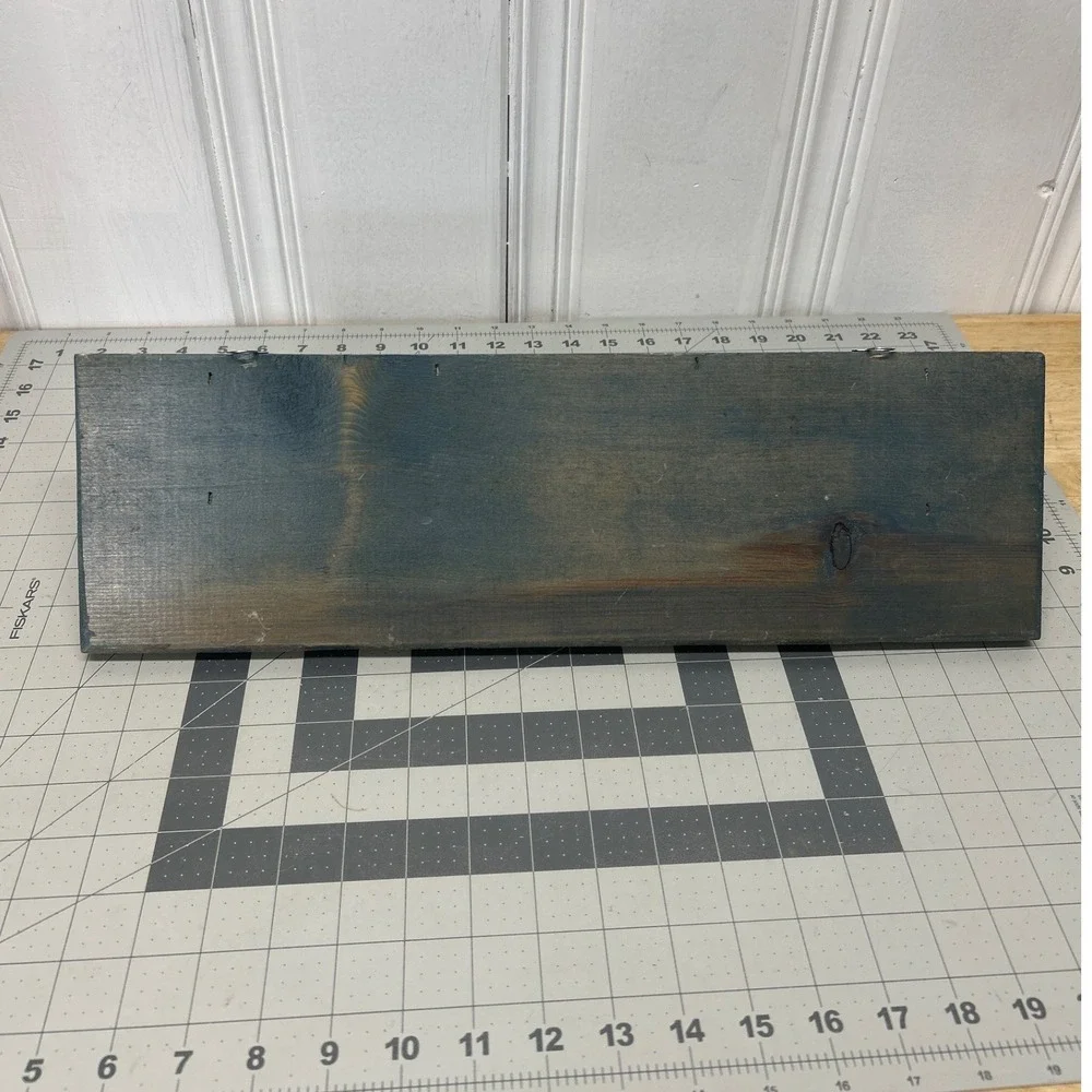 Wall Shelf Blue Hand Painted Daisy Heart Cutout Wood Rustic Decor Cottage Core